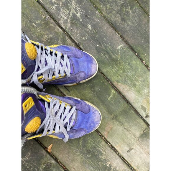 Vintage Reebok Retro Pump Shaq Attaq LSU Lakers Purple Yellow Shoes Men’s Sz 10 - Picture 7 of 10